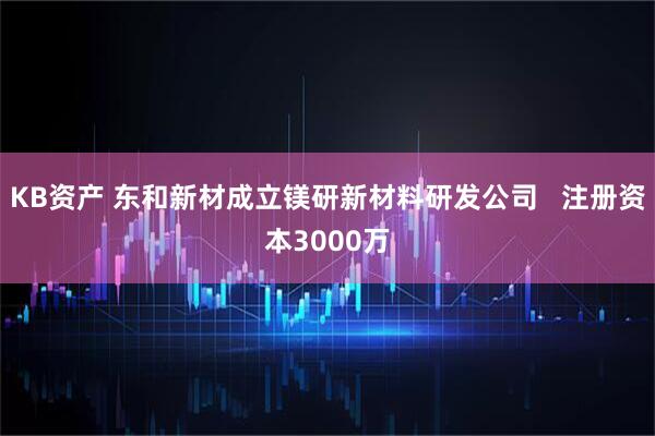 KB资产 东和新材成立镁研新材料研发公司   注册资本3000万