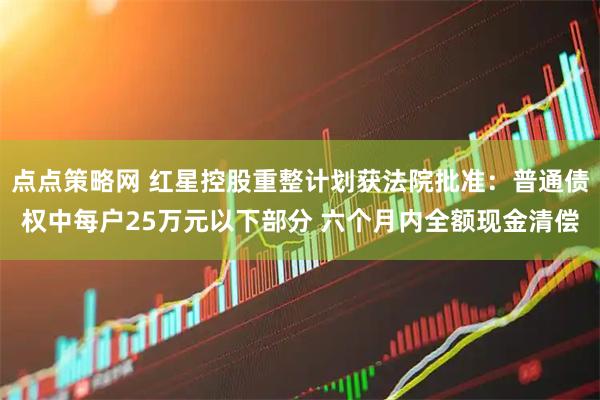 点点策略网 红星控股重整计划获法院批准:普通债权中每户25万元以下部分 六个月内全额现金清偿